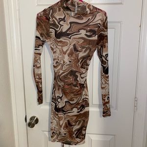 multi color backless dress